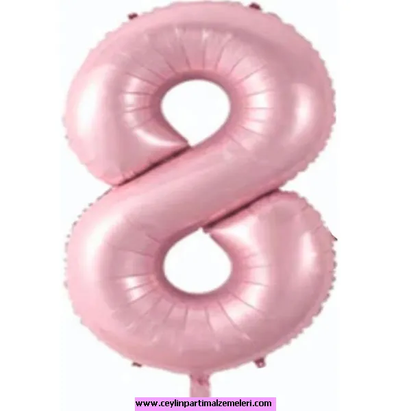 8 Rakam Pembe Folyo Balon